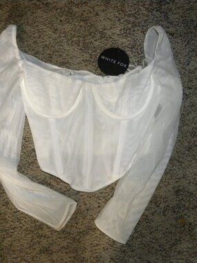 Women Size Large - White Lined Bustier by White Fox